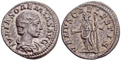 ROMAN COINS MÜNZEN DER RÖMISCHEN KAISERZEIT Antoninus IV. Elagabal, 218-222 für Julia Soaemias. AR-Denar, Rom; 3,65 g. Drapierte Büste r.//Venus steht l. mit Apfel und Zepter, dahinter Stern. BMC 45; 