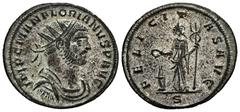 ROMAN COINS MÜNZEN DER RÖMISCHEN KAISERZEIT Florianus, 276. B-Antoninian, Siscia, 1. Emission; 3,66 g. Drapierte Büste r. mit Strahlenbinde//Felicitas steht l. mit Patera und Caduceus, davor Altar. CB