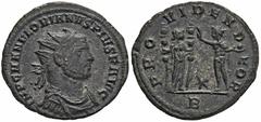 ROMAN COINS MÜNZEN DER RÖMISCHEN KAISERZEIT Florianus, 276. B-Antoninian, Serdica, 2. Emission, 2. Offizin; 3,41 g. Gepanzerte Büste r. mit Strahlenbinde//Fides steht r. mit zwei Standarten, davor ste