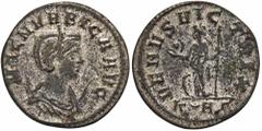 ROMAN COINS MÜNZEN DER RÖMISCHEN KAISERZEIT Carinus, 283-285 für Magnia Urbica. Æ-Antoninian, Rom; 2,91 g. Drapierte Büste r. mit Diadem auf Mondsichel//Venus steht l. mit Helm und Zepter, zu ihren Fü