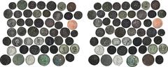 ROMAN COINS LOTS RÖMISCHER MÜNZEN Münzen der römischen Kaiserzeit aud dem 3. und 4. Jahrhundert n. Chr.: Das interessante Lot enthält 48 römische Münzen, neben einigen Antoninianen (u. a. Valerianus, 