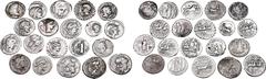 ROMAN COINS LOTS RÖMISCHER MÜNZEN Lot römischer Münzen: Enthalten sind 19 republikanische Denare, darunter zwei imperatorische Prägungen des Sextus Pompeius (davon eine möglicherweise subaerat) und ei