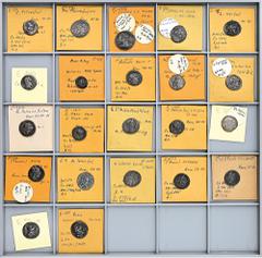 ROMAN COINS LOTS RÖMISCHER MÜNZEN Denare der Republik: Im Lot sind 21 Denare der römischen Republik verschiedener Magistraten sowie 1 Quinar des Marcus Antonius mit Octavianus vertreten: anonym (3,92 