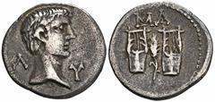 ROMAN COINS ROMAN COINS MÜNZEN DER RÖMISCHEN KAISERZEIT Augustus, 30 v.-14 n. Chr. AR-Drachme, 27/20 v. Chr., Masikytes (Lycia); 3,27 g. Kopf r.//Zwei Lyren, dazwischen Ähre. RPC online 3309 c; Troxel