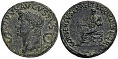 ROMAN COINS ROMAN COINS MÜNZEN DER RÖMISCHEN KAISERZEIT Gaius Caligula, 37-41 für Divus Augustus. Æ-Dupondius, Rom; 14,39 g. Kopf l. mit Strahlenbinde//Augustus sitzt l. mit Zweig. BMC 88; Coh. 87; RI