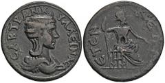ROMAN COINS ROMAN COINS MÜNZEN DER RÖMISCHEN KAISERZEIT Gordianus III., 238-244 für Tranquillina. Æs, Etenna (Pisidia); 20,18 g. Drapierte Büste r. mit Stephane//Zeus thront r. mit Zepter und Blitz. R