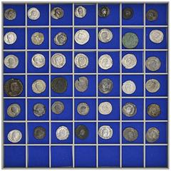 ROMAN COINS ROMAN COINS LOTS RÖMISCHER MÜNZEN Lot römischer Münzen: Das interessante Lot enthält überwiegend Silbermünzen des 3. Jahrhunderts. Es finden sich Denare (u. a. 2x Elagabal, 4x Severus Alex