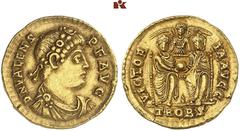 DEUTSCHE MÜNZEN UND MEDAILLEN TRIER - DIE SAMMLUNG PROFESSOR ALOIS MATTHIAS MEMMESHEIMER. EIN TRIERER SOLIDUS DES KAISERS VALENS. Valens 364-37 AV-Solidus 367/375 Treveri. 2. Offizin 4,47 g. Drapierte