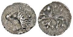 CELTIC COINS GERMANIA VINDELIKER. AR-1/4 Quinar, 1. Jahrhundert v. Chr.; 0,41 g. Kopf l.//Pferd l., unten Winkelspitz und A. Kellner Typ Manching 2 var.; Slg. Flesche vergl. 389. R Sehr schön Datierun