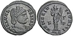 ROMAN COINS MÜNZEN DER RÖMISCHEN KAISERZEIT Maximianus II. Galerius, 293-311 für Galeria Valeria. Æ-Follis, 308/310, Alexandria, 3. Offizin; 6,44 g. Drapierte Büste r. mit Diadem//Venus steht l. mit A