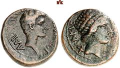 DIE SAMMLUNG DR. W. R., TEIL 7 EUBOEA. Æ, reign of Augustus, 27 BC-AD 14, CHALKIS, Proconsul L. Livinus Rufinus, 19 mm, 6.21 g. Λ AIOYINOC (sic !) [POYΦIN]OC ANΘYΠ(ΑΤΟ?), bare head of Livinus Rufus r.