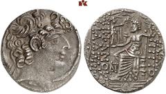 DIE SAMMLUNG DR. W. R., TEIL 7 SYRIA. AR, tetradrachm, year 4 of the Caesarean Era (= 46/45 BC), ANTIOCHIA, Struck during the time of Q. Caecilius Bassus' governorship, in the name and types of the Se