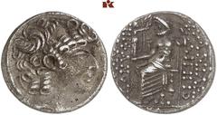 DIE SAMMLUNG DR. W. R., TEIL 7 SYRIA. AR, tetradrachm, year 24 of the Caesarean Era (=26/25 BC), ANTIOCHIA, Proconsul M. Tullius Cicero Minor, in the name and types of the Seleucid king Philippos I Ph