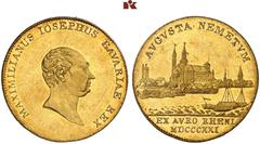 DEUTSCHE MÜNZEN UND MEDAILLEN BAYERN. HERZOGTUM, KURFÜRSTENTUM, SEIT 1806 KÖNIGREICH. Maximilian I. (IV.) Joseph, 1799-1806-1825 Dukat 1821. Rheingold. 3,48 g. Divo/S. 22; Fb. 269; Schl. 71. GOLD. R F