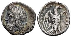 GREEK COINS SICILIA AKRAGAS. AR-Litra, 278/275 v. Chr.; 1,01 g. Zeuskopf l.//Adler r. Hoover 110; SNG ANS 1111. Feine Tönung, leicht korrodiert, fast sehr schön