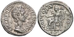 ROMAN COINS MÜNZEN DER RÖMISCHEN KAISERZEIT Severus Alexander, 222-235 für Orbiana. AR-Denar, 225, Rom; 3,49 g. Drapierte Büste r. mit Diadem//Concordia sitzt l. mit Patera und Doppelfüllhorn. BMC 287