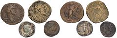 ROMAN COINS LOTS RÖMISCHER MÜNZEN Lot römischer Münzen: Das Lot enthält drei Bronzen (Antoninus I. Pius, Commodus, Constantinus I.) und einen Denar des Maximinus I. Thrax. 4 Stück. Schön-sehr schön Au