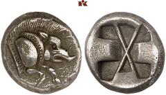 DIE SAMMLUNG DR. KAYA SAYAR, TEIL I - LYKIEN, PAMPHYLIEN UND KILIKIEN LYCIA. Prä- und protodynastische Prägungen. Unbestimmter Dynast AR-Stater, 500/480 v. Chr., unbestimmte Münzstätte; 8,07 g. Eberpr