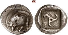 DIE SAMMLUNG DR. KAYA SAYAR, TEIL I - LYKIEN, PAMPHYLIEN UND KILIKIEN LYCIA. Prä- und protodynastische Prägungen. Unbestimmter Dynast AR-Stater, um 480 v. Chr., unbestimmte Münzstätte; 8,80 g. Eberpro