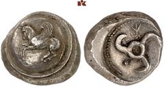 DIE SAMMLUNG DR. KAYA SAYAR, TEIL I - LYKIEN, PAMPHYLIEN UND KILIKIEN LYCIA. Dynastische Prägungen. Khinakha AR-Stater, 470/440 v. Chr., unbestimmte Münzstätte (Limyra?); 9,85 g. Auf Rundschild: Pegas