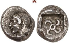 DIE SAMMLUNG DR. KAYA SAYAR, TEIL I - LYKIEN, PAMPHYLIEN UND KILIKIEN LYCIA. Dynastische Prägungen. Sppntaza AR-Stater, 440/430 v. Chr., Phellos; 9,91 g. Aphroditekopf l.//In Incusum: Perlquadrat, dar