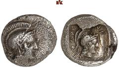 DIE SAMMLUNG DR. KAYA SAYAR, TEIL I - LYKIEN, PAMPHYLIEN UND KILIKIEN LYCIA. Dynastische Prägungen. Kheriga AR-Trihemiobol, 440/430 v. Chr., Xanthos; 0,92 g. Athenakopf r. mit attischem Helm//In Incus