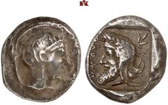 DIE SAMMLUNG DR. KAYA SAYAR, TEIL I - LYKIEN, PAMPHYLIEN UND KILIKIEN LYCIA. Dynastische Prägungen. Kherei AR-Drachme, 430/410 v. Chr., Tlos; 4,22 g. Athenakopf r. mit attischem Helm//In Incusum: Kopf