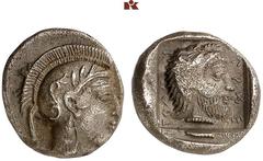 DIE SAMMLUNG DR. KAYA SAYAR, TEIL I - LYKIEN, PAMPHYLIEN UND KILIKIEN LYCIA. Dynastische Prägungen. Kherei AR-Hemidrachme, 430/410 v. Chr., Telmessos; 1,99 g. Athenakopf r. mit attischem Helm//In Incu