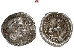 DIE SAMMLUNG DR. KAYA SAYAR, TEIL I - LYKIEN, PAMPHYLIEN UND KILIKIEN LYCIA. Dynastische Prägungen. TLOS (Zeit des Wekhssere II.) AR-Hemiobol, um 400/380 v. Chr.; 0,32 g. Apollokopf r. mit Taenie//In 