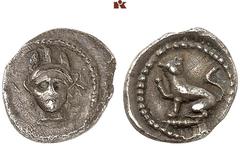 DIE SAMMLUNG DR. KAYA SAYAR, TEIL I - LYKIEN, PAMPHYLIEN UND KILIKIEN LYCIA. Dynastische Prägungen. TLOS (Zeit des Wekhssere II.) AR-Trihemiobol, um 400/380 v. Chr.; 0,86 g. Athenakopf v. v. mit attis