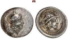 DIE SAMMLUNG DR. KAYA SAYAR, TEIL I - LYKIEN, PAMPHYLIEN UND KILIKIEN LYCIA. Dynastische Prägungen. Wekhssere II AR-Trihemiobol, 400/380 v. Chr., Xanthos (?); 1,13 g. Athenakopf r. mit attischem Helm/