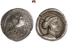 DIE SAMMLUNG DR. KAYA SAYAR, TEIL I - LYKIEN, PAMPHYLIEN UND KILIKIEN LYCIA. Dynastische Prägungen. Wekhssere II AR-Trihemiobol, 400/380 v. Chr., Xanthos; 0,90 g. Auf Rundschild: Hahn steht r., davor 