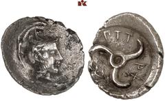 DIE SAMMLUNG DR. KAYA SAYAR, TEIL I - LYKIEN, PAMPHYLIEN UND KILIKIEN LYCIA. Dynastische Prägungen. PATARA AR-Drachme, 400/380 v. Chr.; 3,70 g. Athenakopf r. mit greifengeschmücktem attischen Helm//In