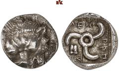 DIE SAMMLUNG DR. KAYA SAYAR, TEIL I - LYKIEN, PAMPHYLIEN UND KILIKIEN LYCIA. Dynastische Prägungen. Mithrapata AR-Diobol, 390/3780 v. Chr., unbestimmte Münzstätte (Phellos oder Zagaba?); 1,34 g. Löwen
