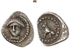 DIE SAMMLUNG DR. KAYA SAYAR, TEIL I - LYKIEN, PAMPHYLIEN UND KILIKIEN LYCIA. Dynastische Prägungen. TLOS (Zeit des Mithrapata) AR-Hemiobol, 390/370 v. Chr.; 0,32 g. Jünglingskopf v. v.//In rundem Incu