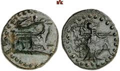 DIE SAMMLUNG DR. KAYA SAYAR, TEIL I - LYKIEN, PAMPHYLIEN UND KILIKIEN LYCIA. Prägungen lykischer Städte. PHASELIS Æs, 190/167 v. Chr.; 3,45 g. Prora r., darüber Nike, darauf rechteckiger Gegenstempel: