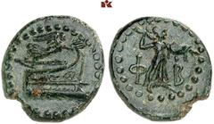 DIE SAMMLUNG DR. KAYA SAYAR, TEIL I - LYKIEN, PAMPHYLIEN UND KILIKIEN LYCIA. Prägungen lykischer Städte. PHASELIS Æs, 190/167 v. Chr.; 4,79 g. Prora r., darüber Nike//Athena Promachos steht r. mit Bli