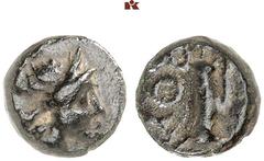 DIE SAMMLUNG DR. KAYA SAYAR, TEIL I - LYKIEN, PAMPHYLIEN UND KILIKIEN LYCIA. Prägungen lykischer Städte. BUBON Æs, 1. Jahrhundert v. Chr.; 1,07 g. Artemiskopf r.//Bogen und Köcher. BMC 1; Müseler X, 3