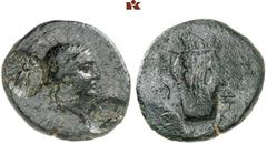 DIE SAMMLUNG DR. KAYA SAYAR, TEIL I - LYKIEN, PAMPHYLIEN UND KILIKIEN LYCIA. Prägungen lykischer Städte. TERMESSOS Æs, 1. Jahrhundert v. Chr.; 3,47 g. Apollokopf r. mit Lorbeerkranz, l. und r. je ein 