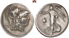 DIE SAMMLUNG DR. KAYA SAYAR, TEIL I - LYKIEN, PAMPHYLIEN UND KILIKIEN PAMPHYLIA. SIDE. AR-Tetradrachme, 205/190 v. Chr., Magistrat St(...); 16,10 g. Athenakopf r. mit korinthischem Helm, darauf ovaler