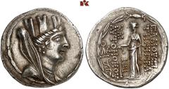 DIE SAMMLUNG DR. KAYA SAYAR, TEIL I - LYKIEN, PAMPHYLIEN UND KILIKIEN CILICIA. ELAIUSSA-SEBASTE. AR-Tetradrachme, 95/83 v. Chr.; 16,45 g. Tychekopf r. mit Schleier und Mauerkrone//Aphrodite (?) steht 
