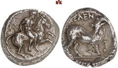 DIE SAMMLUNG DR. KAYA SAYAR, TEIL I - LYKIEN, PAMPHYLIEN UND KILIKIEN CILICIA. KELENDERIS. AR-Stater, 425/400 v. Chr.; 10,23 g. Reiter r. mit Peitsche//Ziege r., zurückblickend in flachem Incusum. Kra