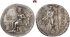 DIE SAMMLUNG DR. KAYA SAYAR, TEIL I - LYKIEN, PAMPHYLIEN UND KILIKIEN CILICIA. NAGIDOS. AR-Stater, 370/365 v. Chr.; 10,44 g. Aphrodite sitzt l. mit Patera, dahinter Eros, davor Altar// Dionysos steht 