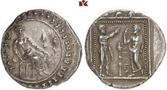 DIE SAMMLUNG DR. KAYA SAYAR, TEIL I - LYKIEN, PAMPHYLIEN UND KILIKIEN CILICIA. TARSOS. Datames, 378-372 v. Chr., Satrap. AR-Stater; 10,61 g. Baaltars sitzt r. mit Ähre, Weintraube und Adlerzepter, dan