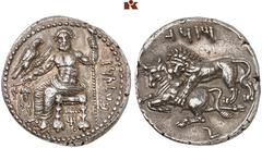 DIE SAMMLUNG DR. KAYA SAYAR, TEIL I - LYKIEN, PAMPHYLIEN UND KILIKIEN CILICIA. TARSOS. Mazaios, 361-334 v. Chr., Satrap. AR-Stater; 10,89 g. Baaltars sitzt l. mit Adler, Ähre, Weintraube und Zepter//L