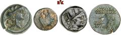 DIE SAMMLUNG DR. KAYA SAYAR, TEIL I - LYKIEN, PAMPHYLIEN UND KILIKIEN CILICIA. LOT. Bronzemünzen verschiedener kilikischer Städte: a) Aigeai. Æs, 130/7 v. Chr.; 6,30 g.Tychekopf r. mit Schleier und Ma
