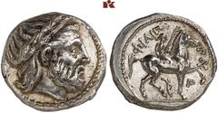 MÜNZEN DER ANTIKEN WELT AUS DIVERSEM BESITZ GRIECHISCHE MÜNZEN. MACEDONIA. KÖNIGREICH. Philippos II., 359-336 v. Chr. AR-Tetradrachme, posthum, 323/315 v. Chr., Amphipolis; 14,36 g. Zeuskopf r. mit Lo