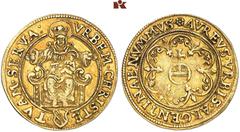 EUROPÄISCHE GOLDMÜNZEN UND -MEDAILLEN FRANKREICH/ELSASS. STRASSBURG, STADT. Florin d'or o. J. (1529-1601). 3,17 g. Engel/Lehr - (vgl. 425); Fb. 234. GOLD. Rand bearbeitet, sehr schön-vorzüglich