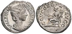 ROMAN COINS MÜNZEN DER RÖMISCHEN KAISERZEIT Severus Alexander, 222-235 für Orbiana. AR-Denar, 225, Rom; 2,54 g. Drapierte Büste r. mit Diadem//Concordia sitzt l. mit Patera und Doppelfüllhorn. BMC 287