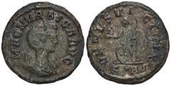 ROMAN COINS MÜNZEN DER RÖMISCHEN KAISERZEIT Carinus, 283-285 für Magnia Urbica. Æ-Antoninian, Rom; 3,08 g. Drapierte Büste r. mit Diadem auf Mondsichel//Venus steht l. mit Helm und Zepter, zu ihren Fü